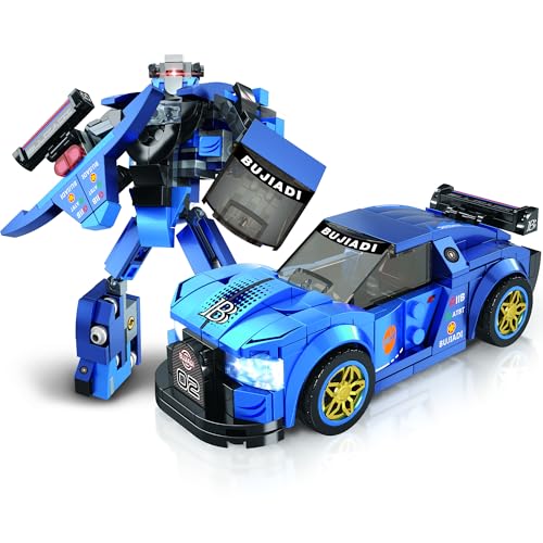 Image of Midnight Thunder Blue 2-in-1 Robot & Sports Car (231 Pieces) | Learn About Machines | Building Block Set for Kids Age 6+ | STEM Educational Toy | Build, Play & Learn