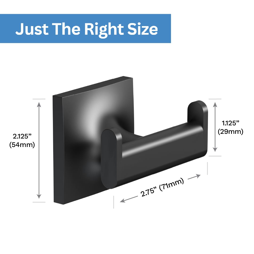 Gatco 5585MX Waterline Robe Hook, Matte Black