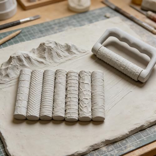Rouleaux de texture miniature pour sculpter facilement l'argile de table - 5
