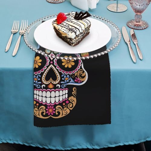 Servilletas de Tela con Calavera Dibujada a Mano, 4 PZS miniatura 4