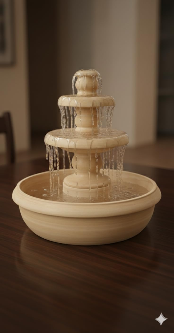 Yellow Stone Indoor Fountain, 15 x 18 Inch, Tiered Water Feature-image-19