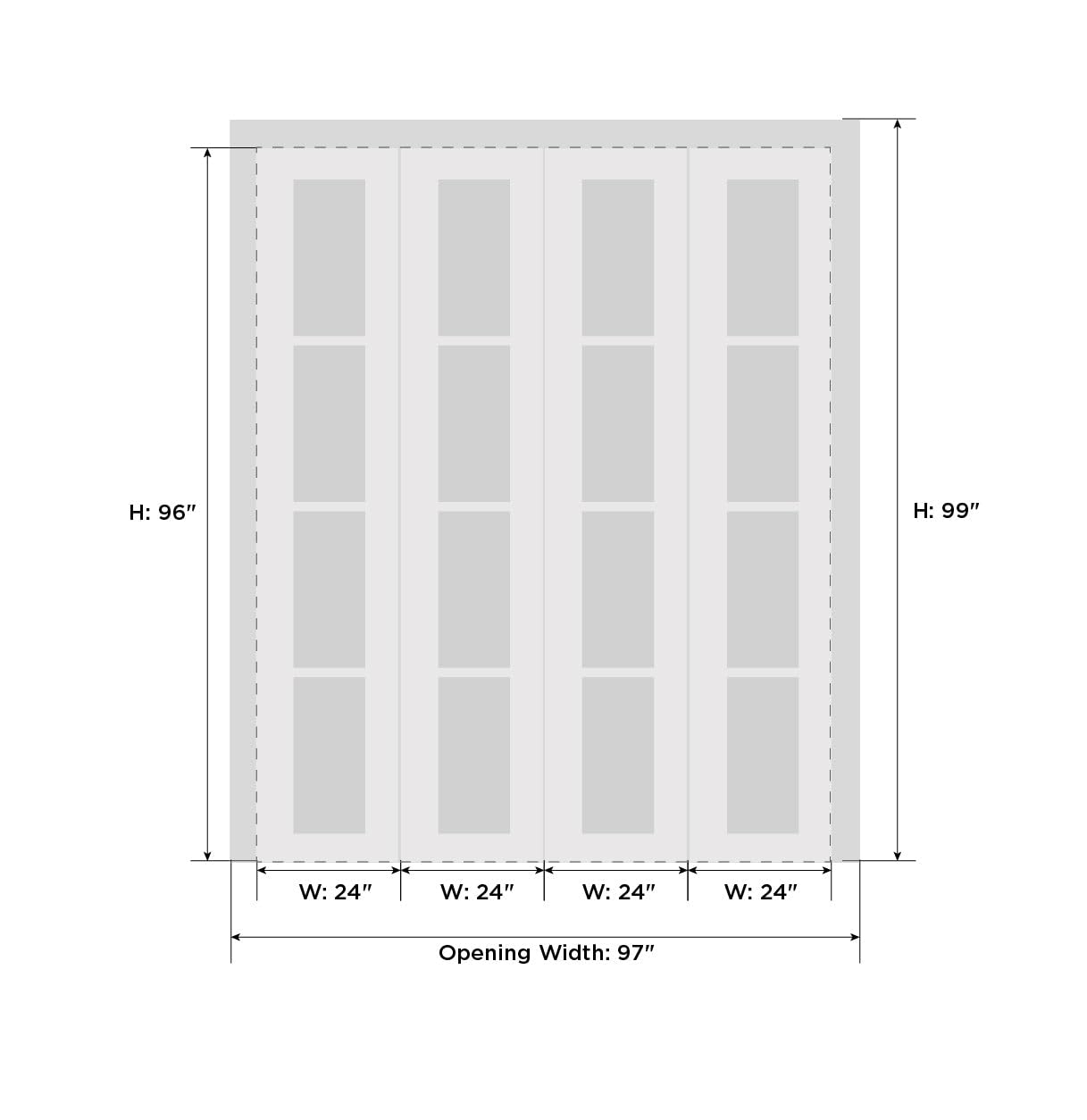 Sliding Closet Double Bi-fold Doors 96