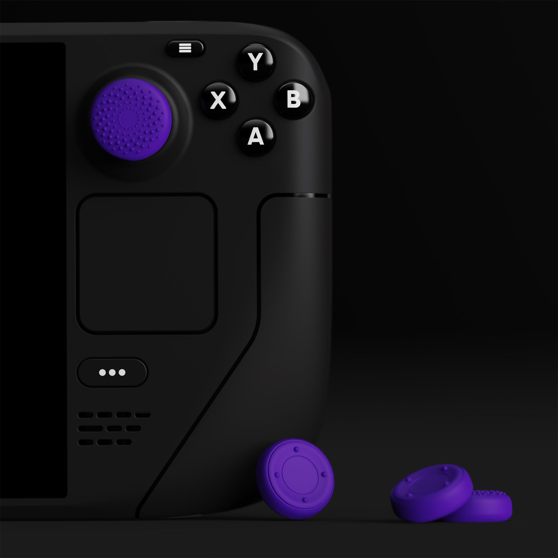 playvital Thumb Grip Caps for Steam Deck LCD, for PS Portal Remote Player Silicone Thumbsticks Grips Joystick Caps for Steam Deck OLED - Raised Dots & Studded Design Purple - 5