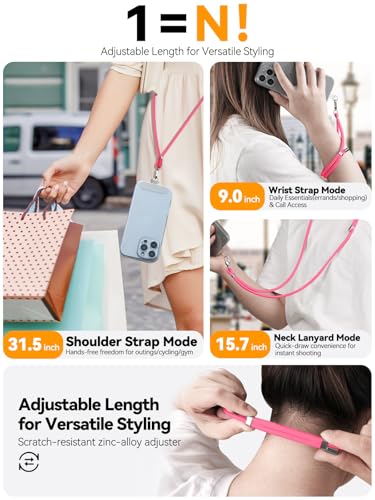 TNSNK 4-IN-1 Phone Lanyard, Adjustable Cell Phone Lanyard with 2 Tether Tabs, Men Women Wrist Strap for iPhone,Smartphone - image 6