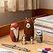 Russian Nesting Dolls Animal Bear Matryoshka Dolls Stacking Wooden Handmade Matryoshka Dolls 5 Piece Cute Cartoon Animal Pattern, Great Toy Gift for Girls Boys' Birthday or Home Decoration（Brown Bear)