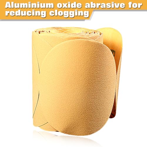Image of SPEEDWOX 100 Pcs 120 Grit 5 inch Round Sanding Discs Sandpaper Roll | Adhesive Back PSA Sticky Back, No Hole, Stick and Sand Sandpaper for Wood, Auto Body Repair Marine Paint Metal and Plastics
