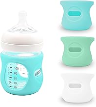 Lot de 3 étuis en silicone pour biberon Avent Natural, en verre, porte-biberon incassable, compatible avec les biberons Philips Avent Natural, 120 ml (120 ml)