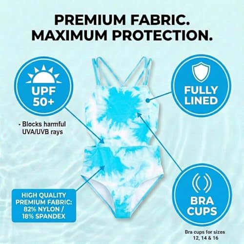 Image of Kanu Surf Girls' Beach Girl Sport Cut-Out One Piece Swimsuit