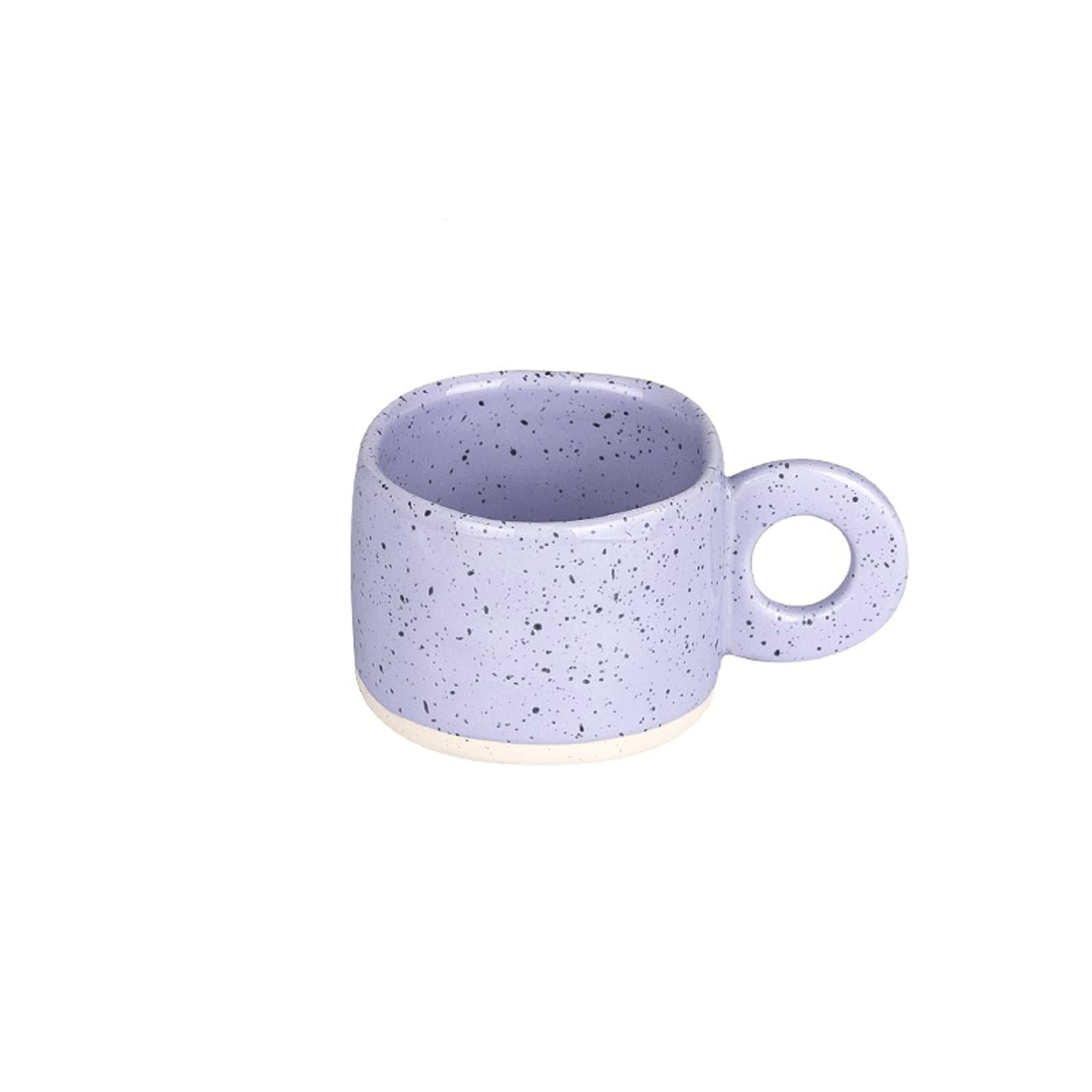 Taza de café de Viaje con asa de Anillo, Taza de cerámica de Color Caramelo, Taza de café con Leche, artículos para Beber para el hogar y la Oficina, Tazas con asa para Horno microondas (púrpura)