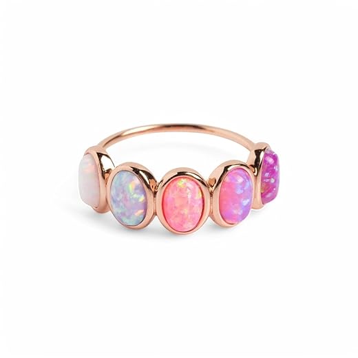 Pink Opal Rose Gold Vintage Ring