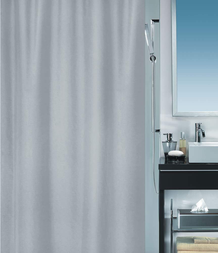 Spirella Primo Manhattan Textile Polyester Shower Curtain, 120 x 200 cm, Silver