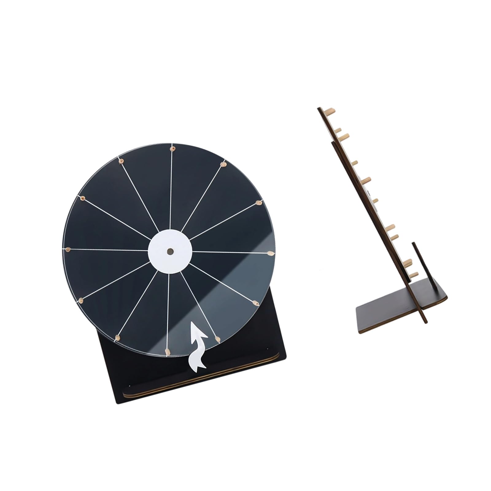 Tsophreniq Rotating Prize Wheel Stand Erasable Wood Roulette Wheel for Classroom Event Wedding Birthday and Festival Celebration Recyclable Decision