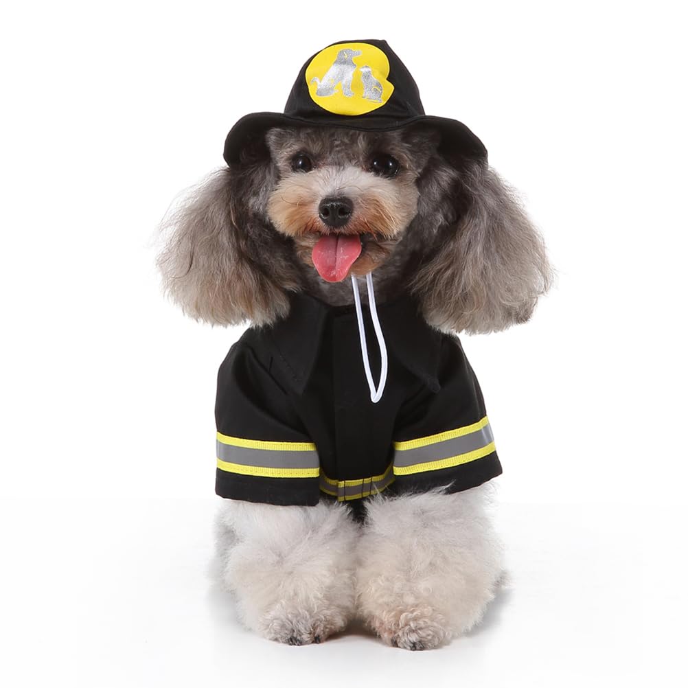 POPETPOP 1 set abbigliamento per animali domestici ha Babbo Natale Costume di Babbo Natale Cappello Cane Cosplay Babbo Natale Vestito Animali Domestici Costume da pompiere Pet Dog Vestiti Performance