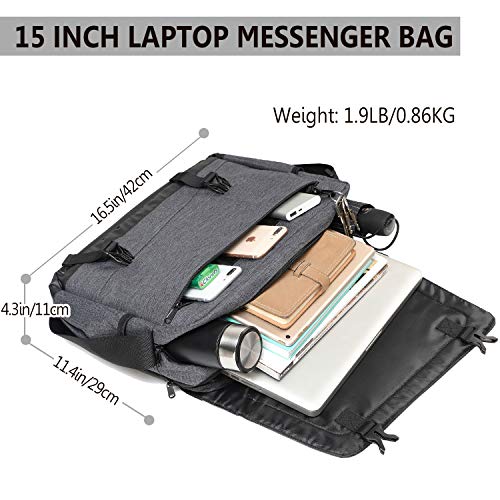 Messenger Bag for Men, Lightweight Water Resistant 15.6 In Laptop Bag Business Office Satchel Shoulder Bag2