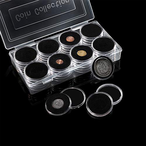 Cápsulas de monedas para proteger colecciones numismáticas con estuche y espuma FRIMOONY 7