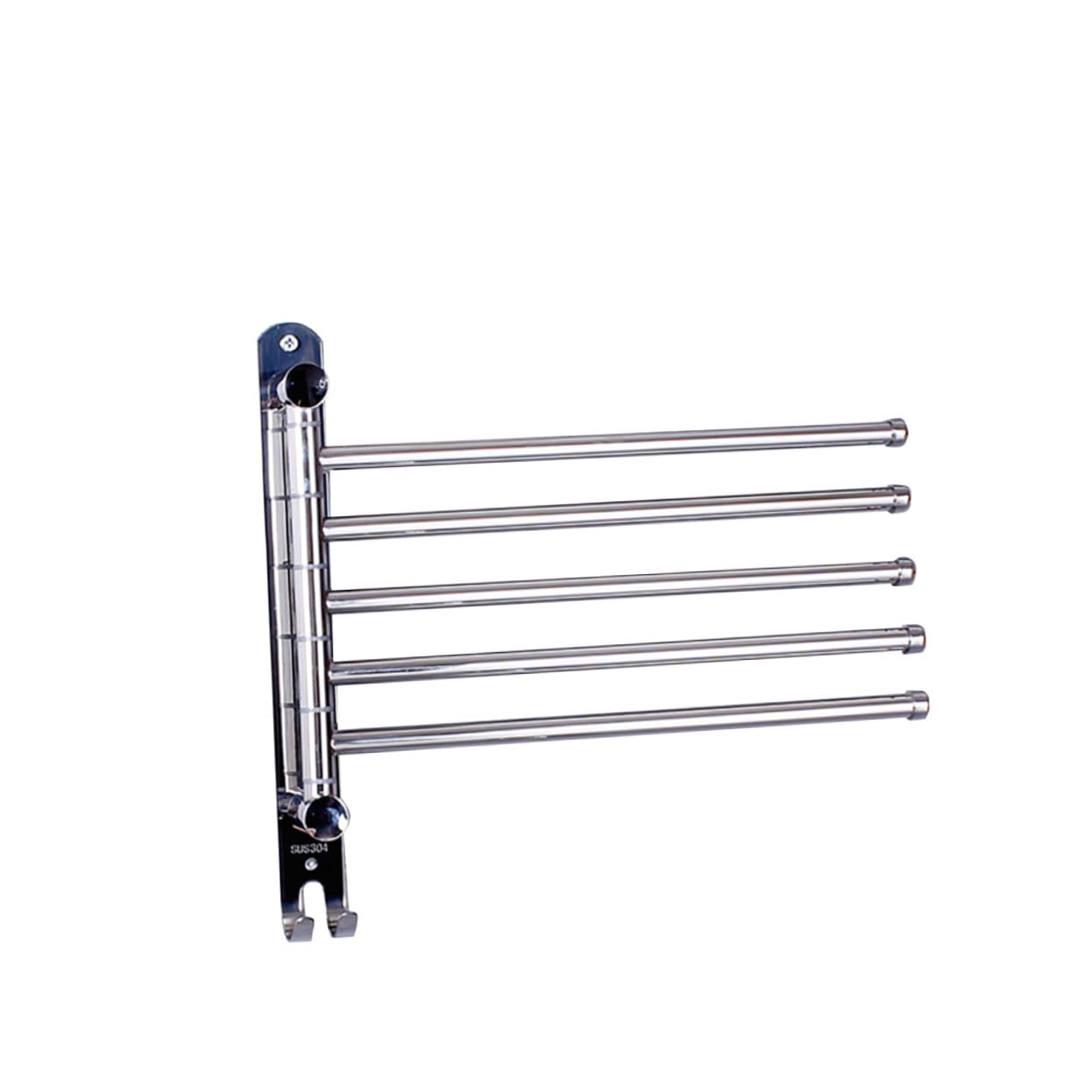 Porte-serviettes pivotant mural en acier pour en finir avec le linge humide