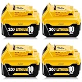 Zuliati DCB206 10.0Ah Replacement for Dewalt 20V Max Battery Compatible with Dewalt 20V Battery DCB206-2 DCB203 DCB201 DCB204 DCD985B DCD771C2 DCS355D1 Power Tools(Yellow-10.0Ah)