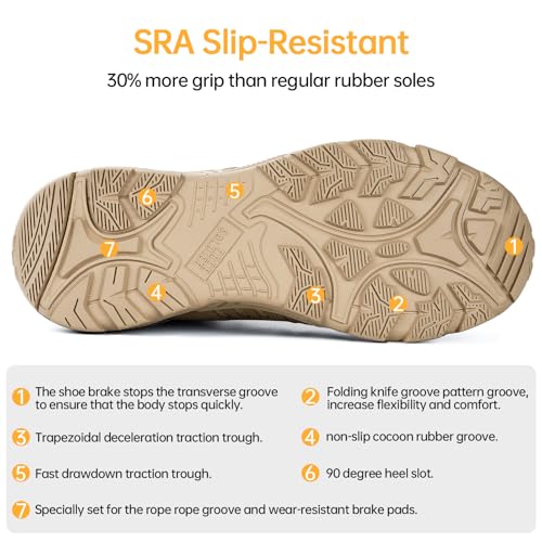 Image of FREE SOLDIER Men's Military Tactical Boots Waterproof Hiking Work Boots Durable Combat Boots