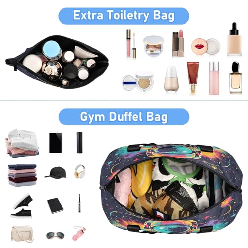 ALAZA Astronaut Watercolor Spaceman Travel Duffel Bag for Women Men Sports Gym Bag with Shoe Compartment Tote Weekender Overnight Bag with Wet Pocket for Travel, Gym,Yoga,Swimming4