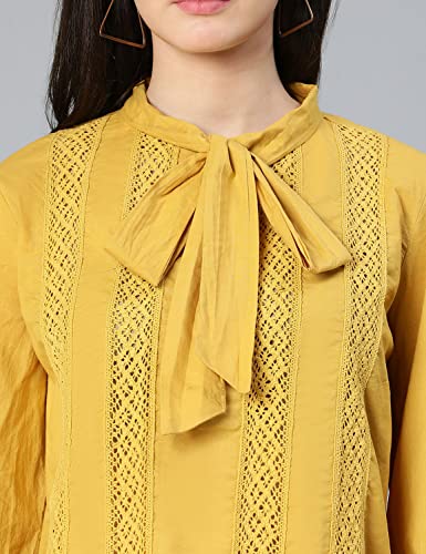 Image of oxolloxo Alpha White Laced up & tie-Knotted Women Cotton top