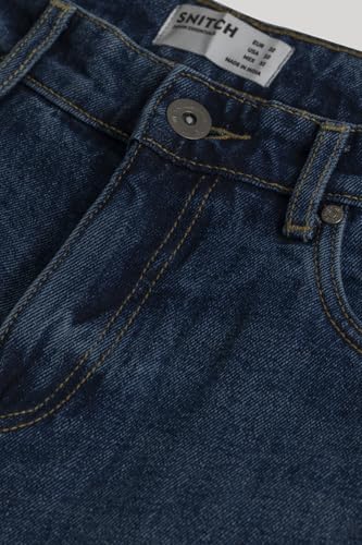 Image of SNITCH Lars Dark Blue Plain Loose Fit Jeans