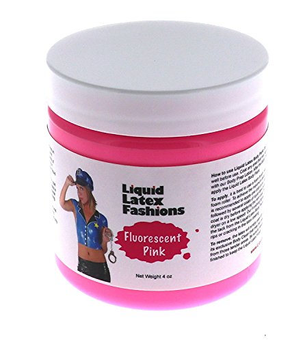 Fluorescent Pink 4 Oz - Liquid Latex Body Paint, Ammonia Free No Odor, Easy On and Off, Cosplay Makeup, Creates Professional Monster, Zombie Arts