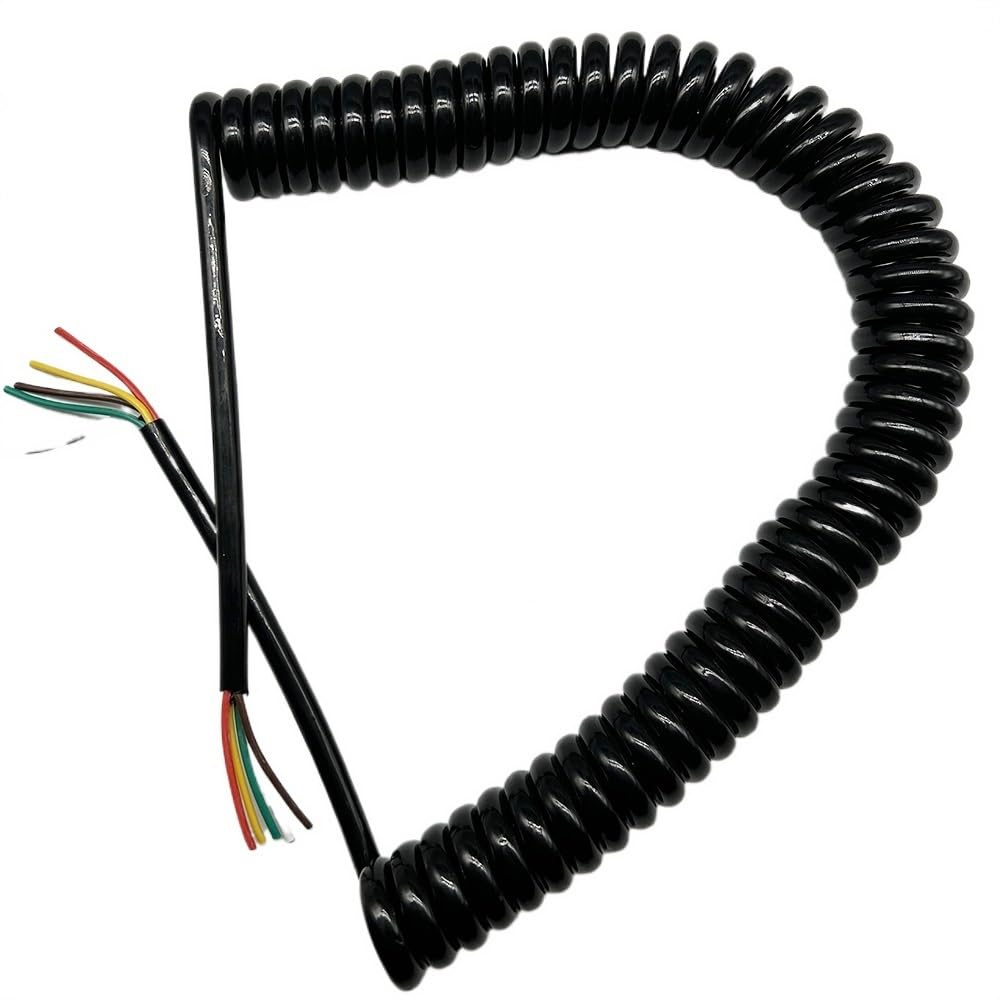 alambre eléctrico Cable espiral de 5 núcleos, de 24 AWG, 20 AWG y 17 AWG, con resorte elástico resistente al frío.(Stretch 3.75 meter 1.0mm square)