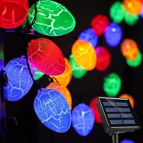 HUGSVIK 20LED Solar Cracked Egg Lights Cover
