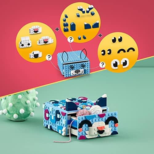 LEGO 41805 DOTS Creative Animal Drawer, Toy Mosaic Kit for Children with Tiles, Easter Gift Idea, DIY Jewellery Storage Box or Desk Tidy, Kids Crafts Kit, Gift Idea