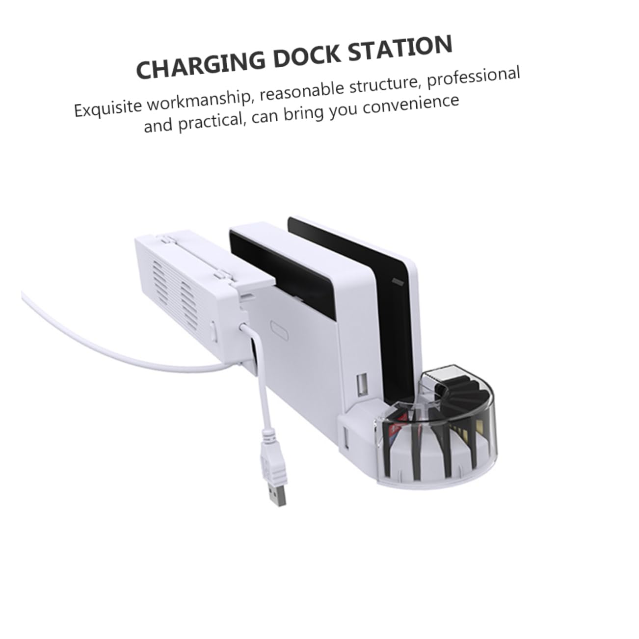 1set Base Di Ricarica Multipurpose Con Ventola Di Raffreddamento Per Switch Oled e Controller Supporto Con Spazio Per Schede Gioco Stazione Di Ricarica Dual-charging Per Giocatori