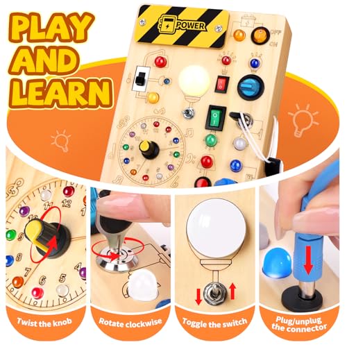 Image of Grarain Busy Board for Toddlers - Montessori Educational Toy for 1-3 Year Old Boys & Girls | Travel-Friendly Sensory Learning Activity | Ideal for Kids with Autism(Clocks Busy Board)