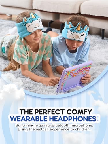 Image of Kids Headphones Headband Wireless, Bluetooth Headband Child Headphones with Thin Speakers & Wired Playback 3.5 MM Jack for Home /School /Travel /Airplane /Phone /Tablet