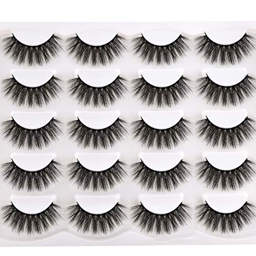 Calphdiar Faux Mink Lashes 3D Volume Lashes Reusable Long Soft Fake Lashes Pack