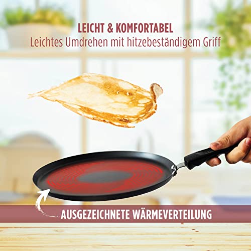 Crepe Pfanne 25cm Induktion - Premium Pfannkuchenpfanne aus Aluminiumguss mit Antihaftbeschichtung, Für alle Herdarten inkl. Rezept E-Book, PFOA-frei – Bild 5