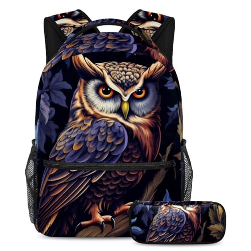 Cartable grande capacité motif hibou pour ne plus manquer de place au lycée