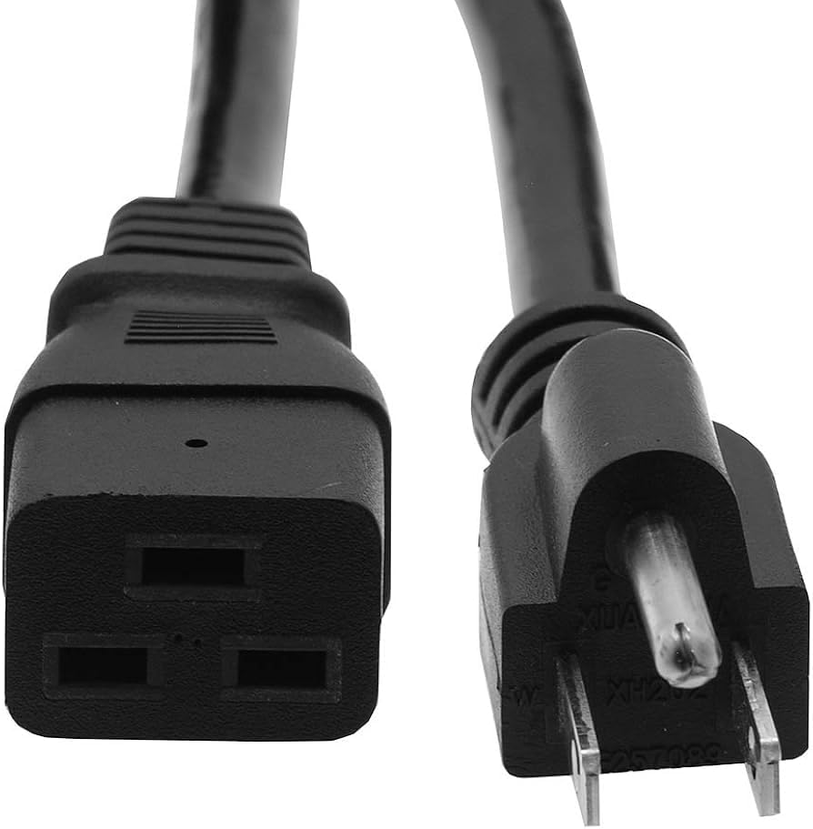 RiteAV - Heavy Duty C19 to NEMA 5-15P AC Power Cord, (Compatible with Cisco P/N CAB-US515P-C19-US=), 15A/125V, 14 AWG, 5-15P to C19, (NEMA 5-15P to