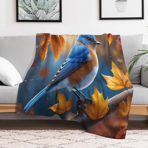 Manta de franela de pájaros para sofá cama mullida de 150x200 cm 3
