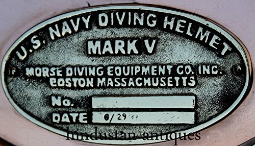Casco Da Immersione US Navy Mark V In Rame E Ottone - Modello Collezione Con Base - Foto 8