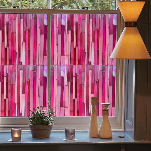 Vinilo adhesivo para ventana decorativo rosa moderno 15.7x118 in miniatura 3