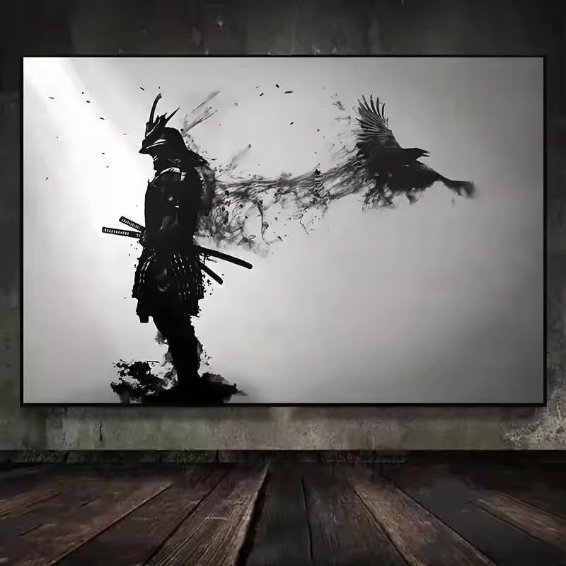 Tableau samouraï japonais pour habiller un mur vide toile moderne 60x80