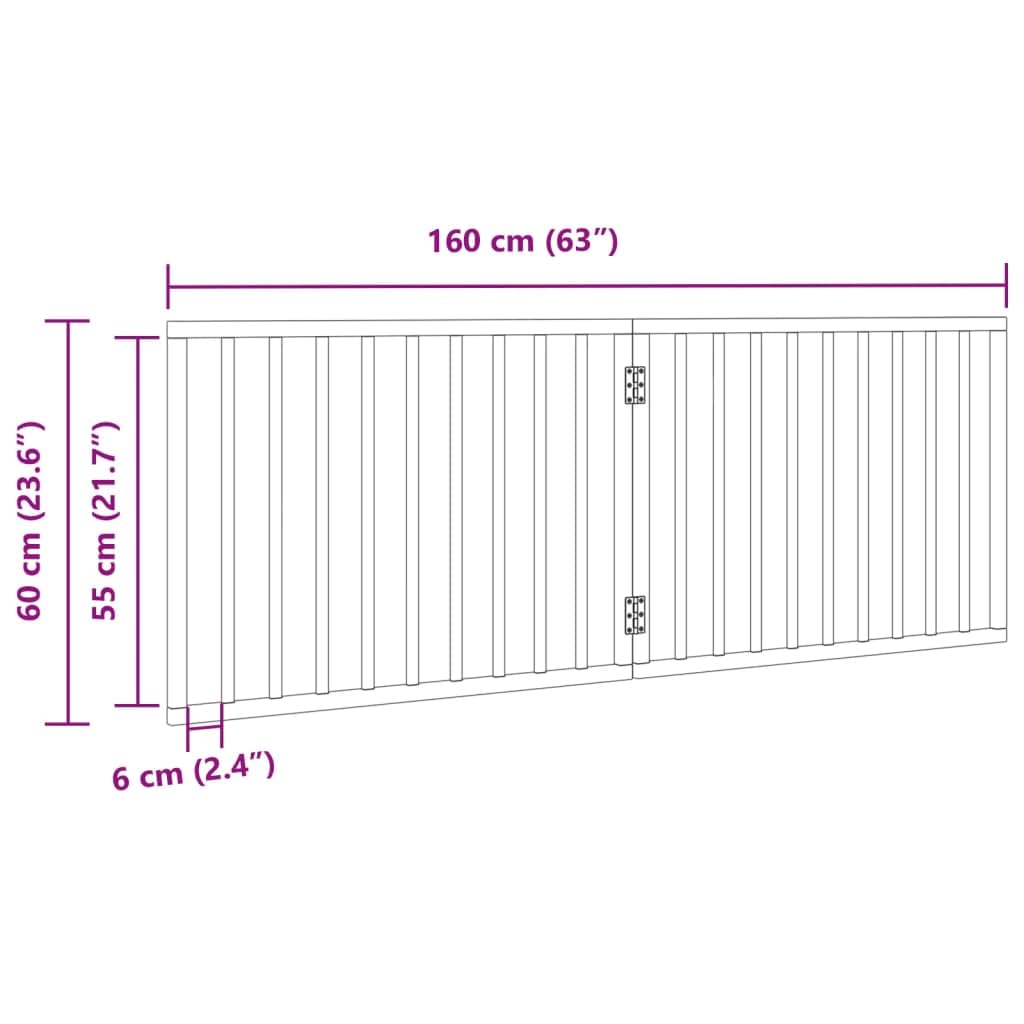 vidaXL Puerta para Perros Plegable 2 Paneles Madera álamo marrón 160cm