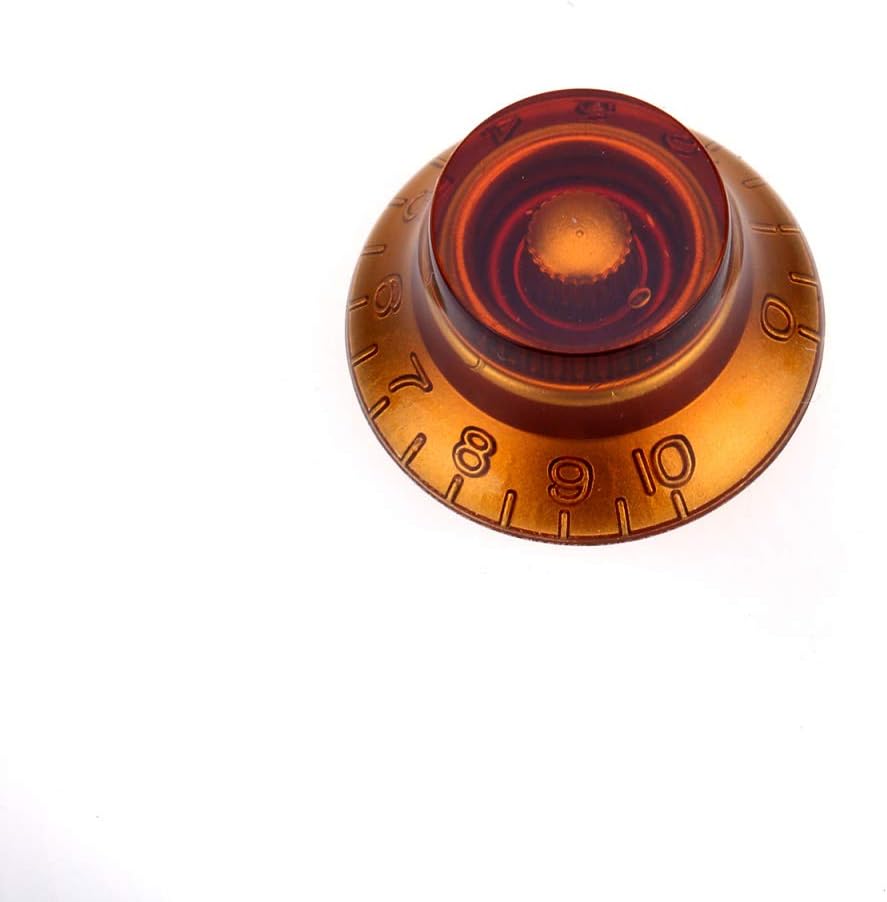 Musiclily Pro Metric Size Bell Top Hat Knobs for Epiphone Les Paul Electric Guirar Amber (Set of 4), 18x6.0mm - Image 5
