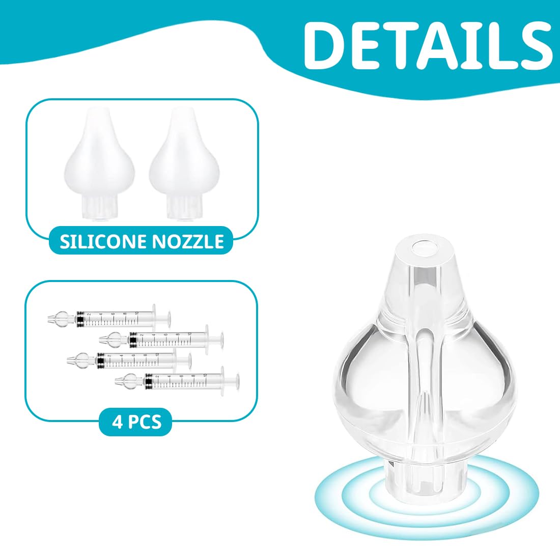 Lot de 4 mouches bébé seringue nasale Nettoyeur de nez-De Haute Qualité-Dispositif de rinçage-irrigation nasale- Sans BPA et Sans Phtalate