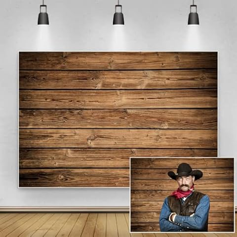 Renaiss 9x6ft Rustic Wood Backdrop Brown Wooden Plank Wall Floor Photography Backgrounds for Bridal Baby Shower Birthday Party Decor Banner Kids Portrait Photo Studio Props Cover