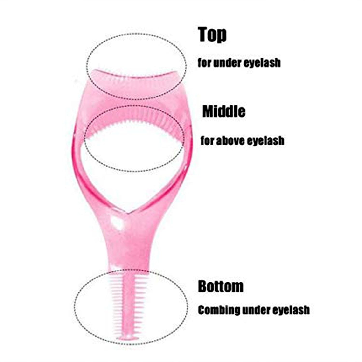 Wowli 3-in-1 Plastic Mascara Applicator & Eyelash Tool β Brush, Curler, Comb & Eyelash Guide for Better Eye Makeup (1 Pc) 3