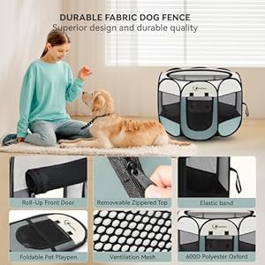 Dog-Playpen-Puppy-Pet-Playpen-Indoor-for-Medium-Dogs-Dog-Tent-Crates-Cage-IndoorOutdoor-Portable-Pop-Up-Dog-Kennel-Playpen-with-Carrying-Case-for-DogsCatsRabbits-Removable-Zipper-Top-Grey - Cucciolini Doodles   Dog-Playpen-Puppy-Pet-Playpen-Indoor-for-Medium-Dogs-Dog-Tent-Crates-Cage-IndoorOutdoor-Portable-Pop-Up-Dog-Kennel-Playpen-with-Carrying-Case-for-DogsCatsRabbits-Removable-Zipper-Top-Grey