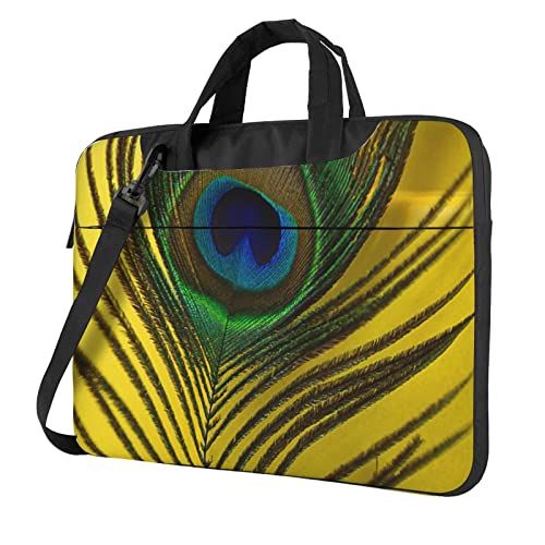 Sac bandoulière ordinateur portable plume de paon aux finitions haut de gamme