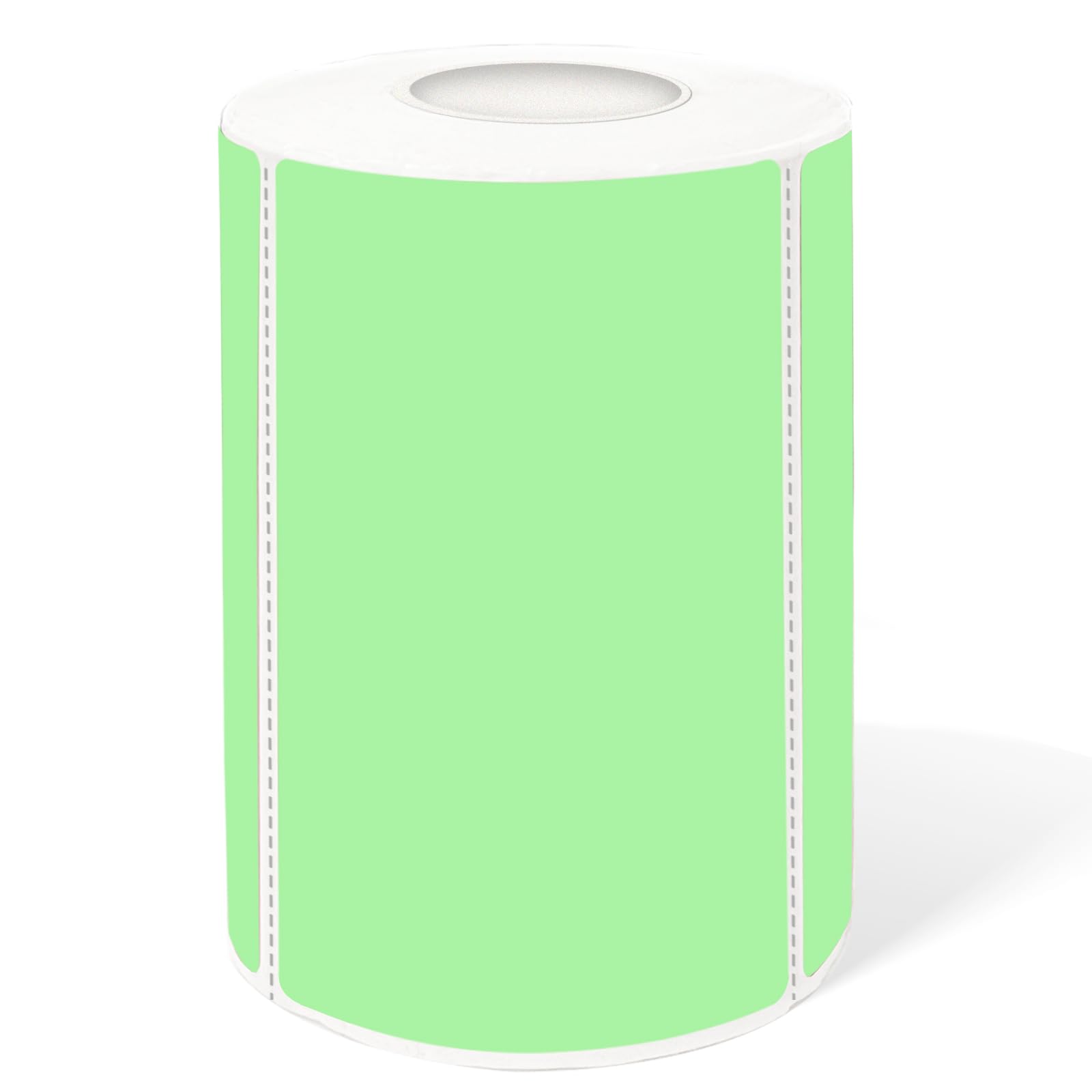 Yeachlaing 2×3 Inch Green Removable Thermal Labels,Self-Adhesive Square Direct Thermal Labels,300 Sheets per Roll with Perforated Lines