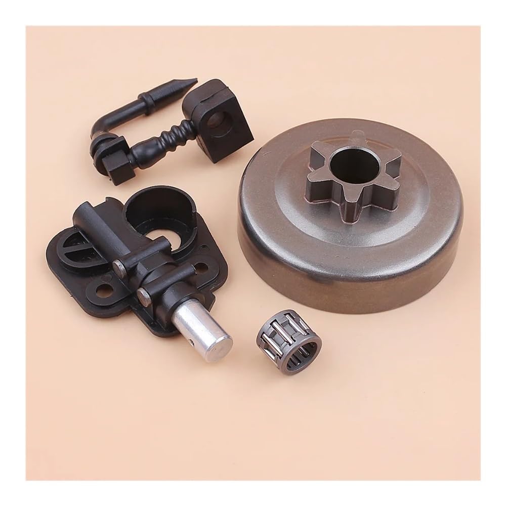 Kit de Bomba de Aceite con piñón de Tambor de Embrague de 3/8" for motosierras 350, 351, 352, 370, 371, 390 y 420. Piezas de Repuesto: 530047061 y 530071259.