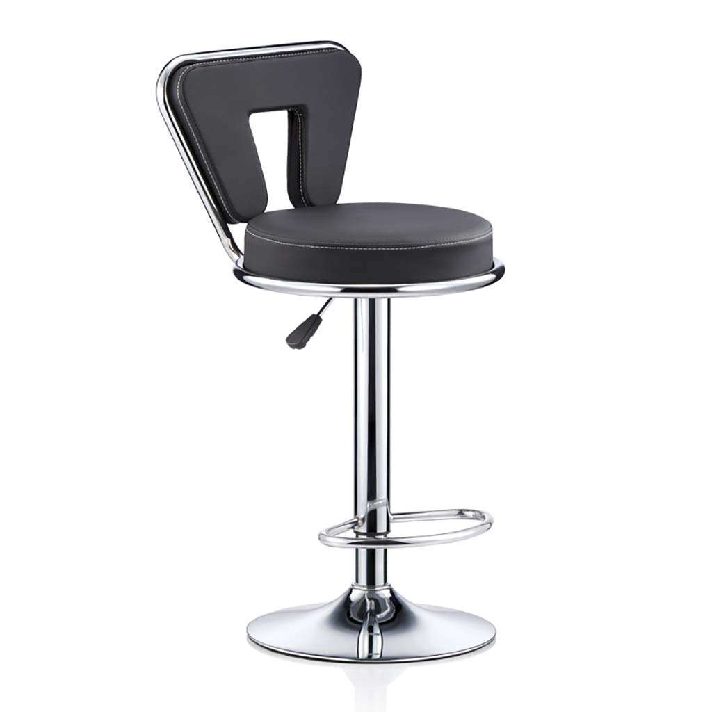 AYCDL Chair lift stool Adjustable height PU Leather Backrest Bar stool 360 degree rotation Swivel chair,C